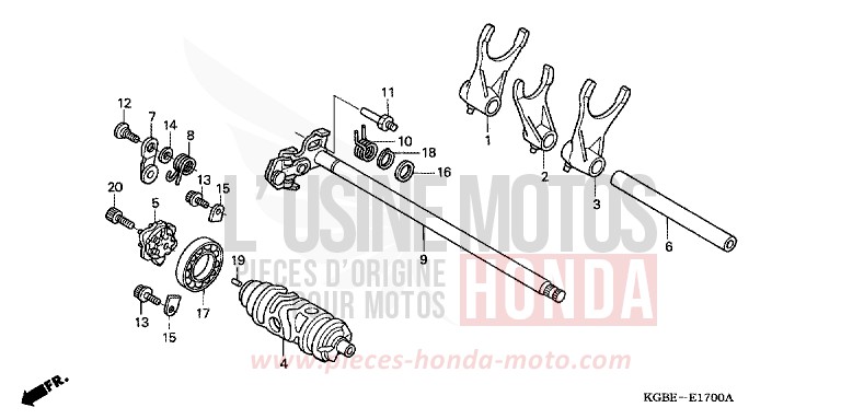 GEARSHIFT DRUM for Shadow VT125C NOIR (NH1) from 2004